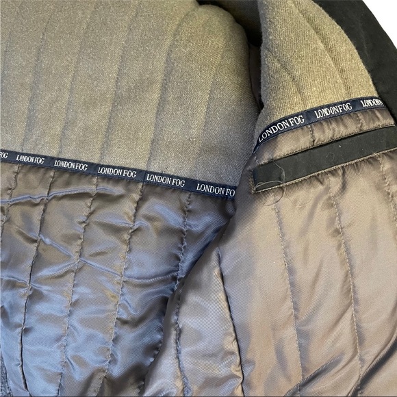 London Fog Men’s Black Full Zip Wool Lined Inner Pockets Bomber Style Ja… - Picture 6 of 14